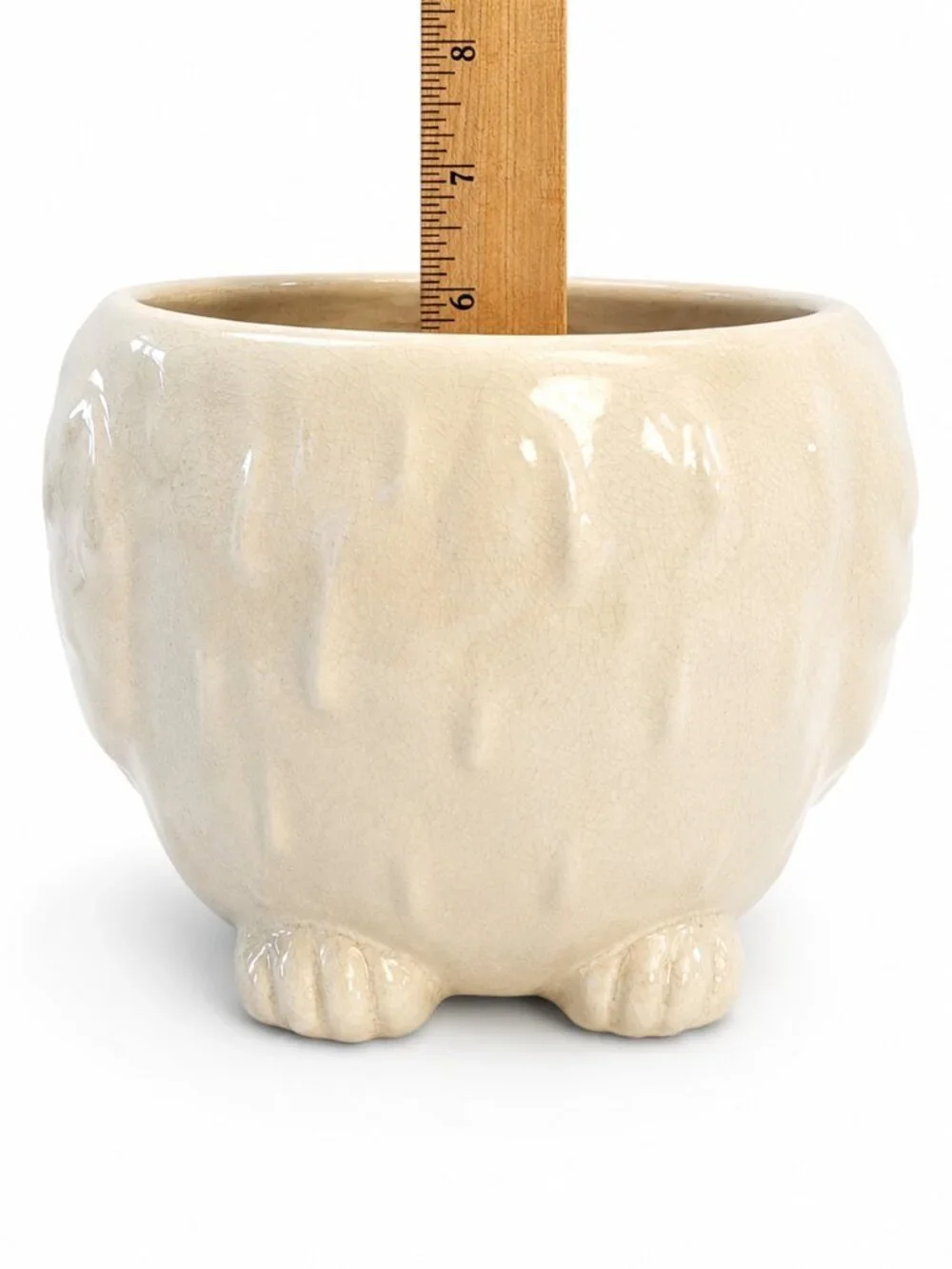 Threshold Owl Cookie Jar Cream Crackle Glaze Stoneware Ceramic Owl Canister